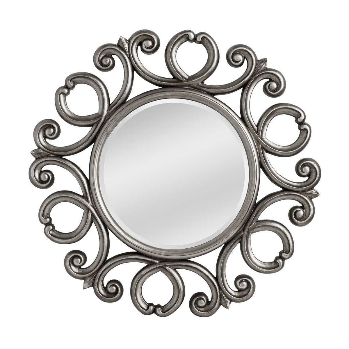 SILVER FINISH FRAME ROUND WALL MIRROR