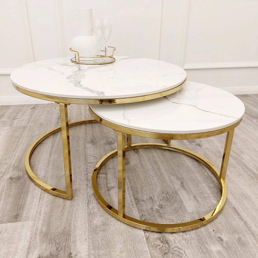 Small gold shop round coffee table