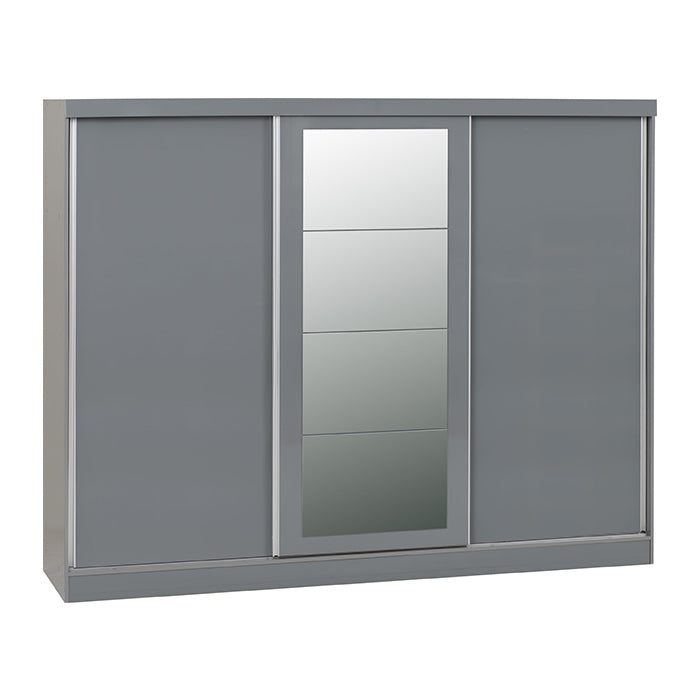 Nevada 3 Door Sliding Wardrobe Grey 250cm