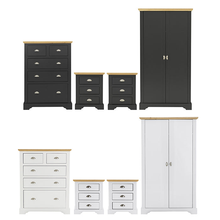 thumbnail image 2 of Timber Art Design UK Alton 3 Drawer Chest Of Drawers With Metal Drawer Runners Oak & Black 2 of 13