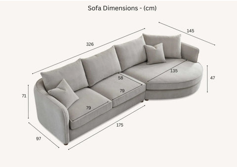 Aluxo Rubin Corner Chaise in Pebble Boucle