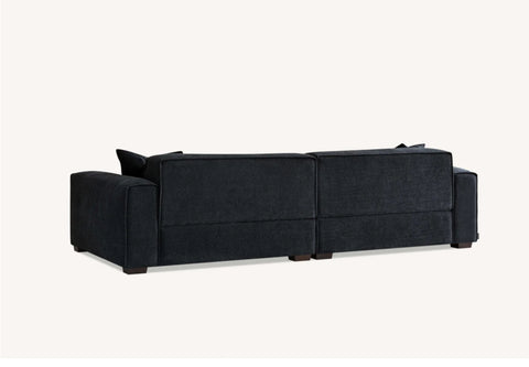 Aluxo Dakota 4 seater with Chaise in Midnight Boucle