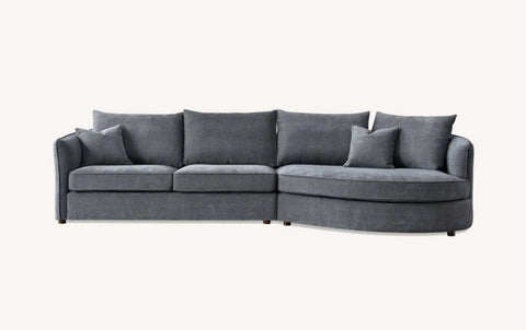 Aluxo Rubin Corner Chaise in Charcoal Boucle