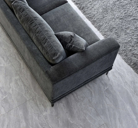 Aluxo Lenox Sofa Range in Steel Velvet