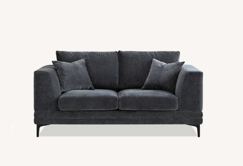 Aluxo Lenox Sofa Range in Steel Velvet