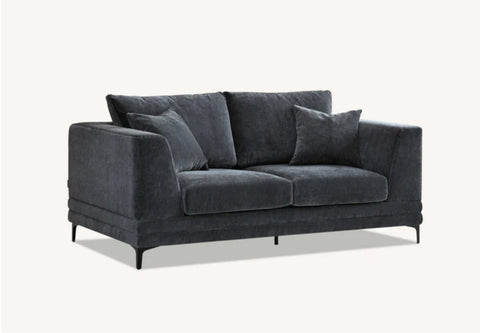 Aluxo Lenox Sofa Range in Steel Velvet
