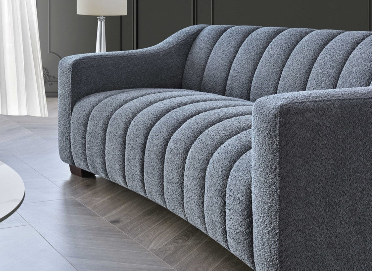 Aluxo Astoria 3 Seater Sofa in Iron Boucle Fabric