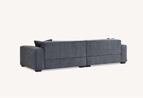 Aluxo Dakota 4 seater with Chaise in Charcoal Boucle