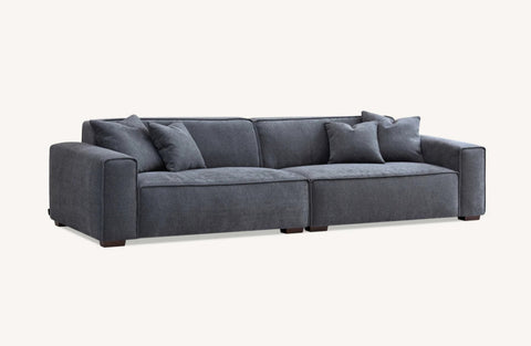 Aluxo Dakota 4 seater with Chaise in Charcoal Boucle