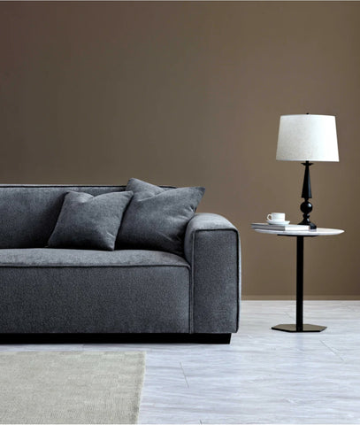 Aluxo Dakota 4 seater with Chaise in Charcoal Boucle