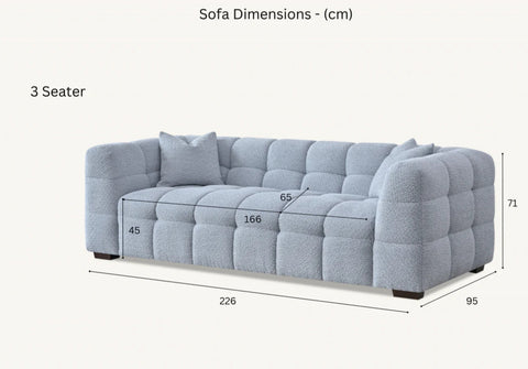 Aluxo Tribeca Sofa Range in Pearl Boucle Fabric
