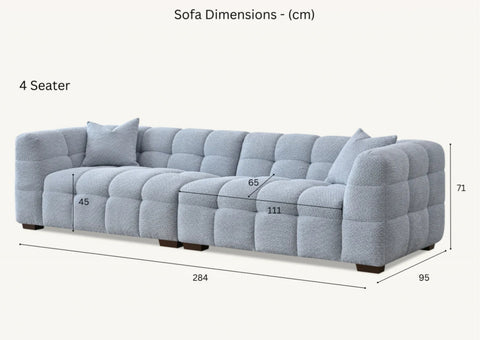 Aluxo Tribeca Sofa Range in Pearl Boucle Fabric
