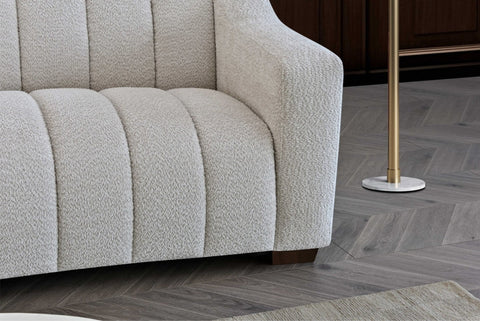Aluxo Astoria 3 Seater Sofa in Ivory Boucle Fabric