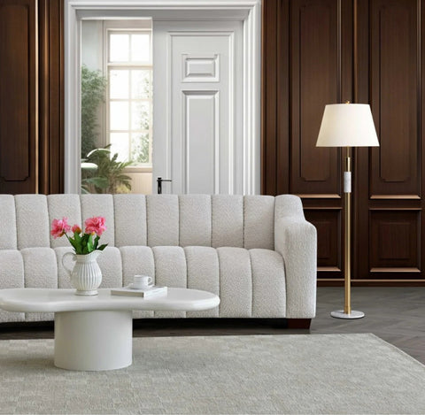 Aluxo Astoria 3 Seater Sofa in Ivory Boucle Fabric