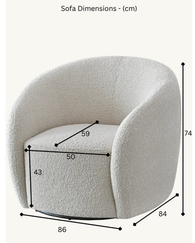 Aluxo Nolita Boucle Teddy Sofa and Accent Chair
