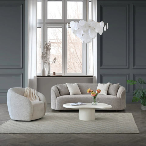 Aluxo Nolita Boucle Teddy Sofa and Accent Chair