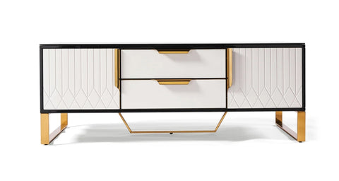Amal Ribbed Furniture Range - Black, White & Gold