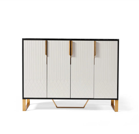 Amal Ribbed Furniture Range - Black, White & Gold