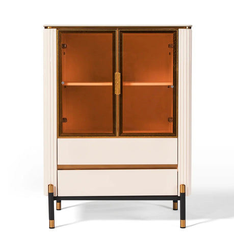 Bella Ribbed Furniture Range - White & Gold