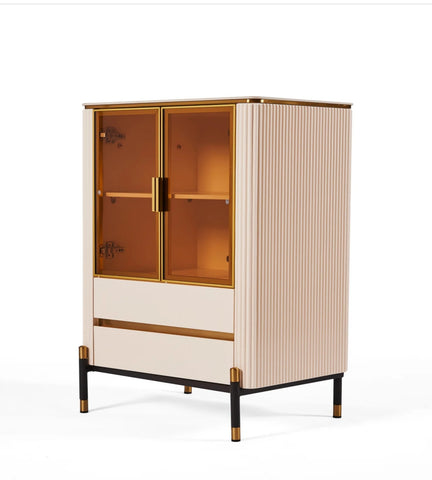 Bella Ribbed Furniture Range - White & Gold