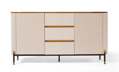 Bella Ribbed Furniture Range - White & Gold