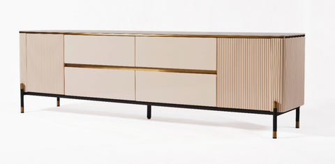 Bella Ribbed Furniture Range - White & Gold