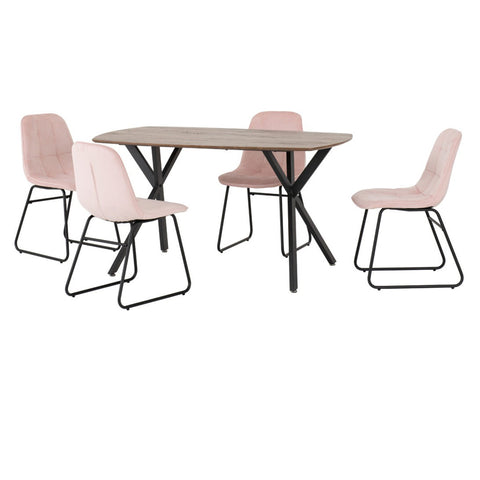 Athens Rectangular Dining Set with Lukas Chairs Medium Oak Effect