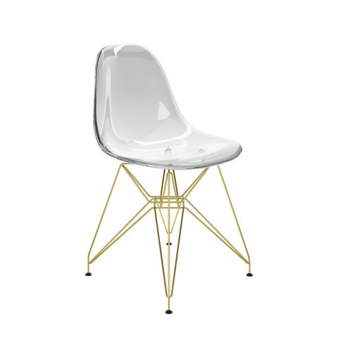 COCO DINING CHAIR CLEAR-GOLD ( Pair )
