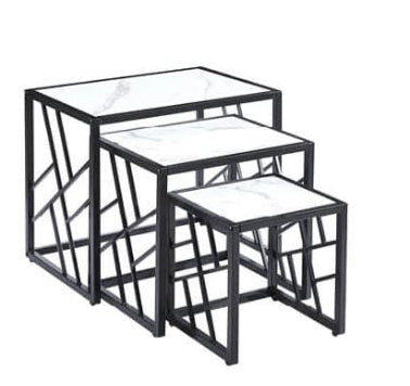 OVAL NEST OF TABLES Black Frame