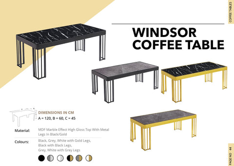 WINDSOR COFFEE TABLE BLACK FRAME