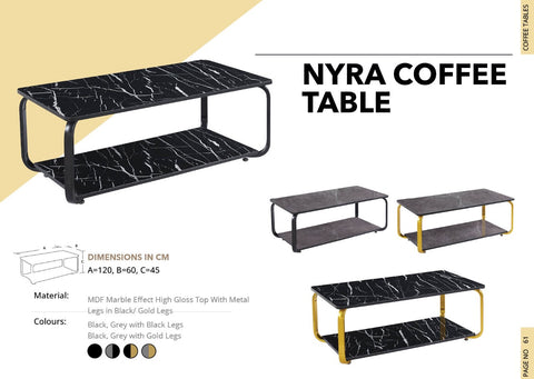 NYRA COFFEE TABLE Black Frame