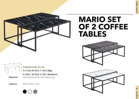 MARIO SET OF 2 COFFEE TABLES