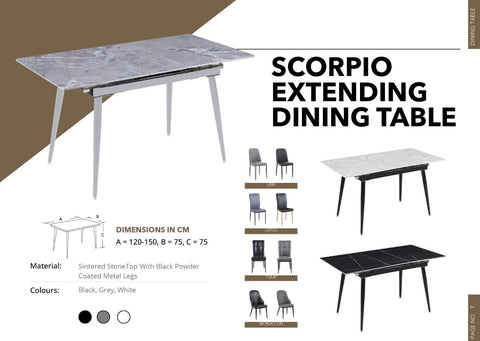 SCORPIO EXTENDING DINING TABLE