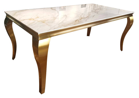 Lewis Gold Dining Table & Chairs
