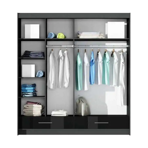 Marissa White Gloss Slider Wardrobe 208 cm