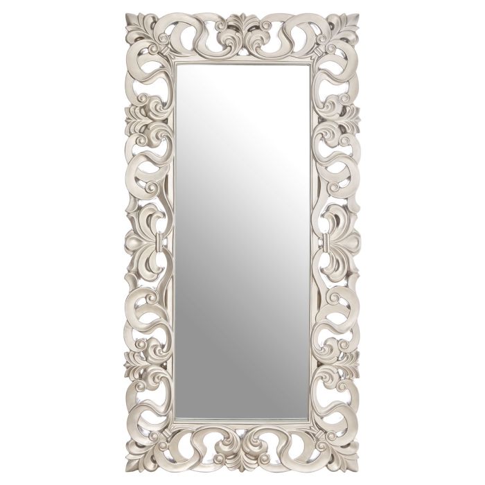 RECTANGULAR WALL MIRROR WITH SILVER FINISH