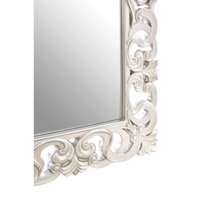 RECTANGULAR WALL MIRROR WITH SILVER FINISH