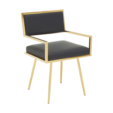 AZALEA BLACK LEATHER EFFECT DINING CHAIR