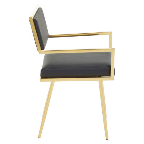 AZALEA BLACK LEATHER EFFECT DINING CHAIR