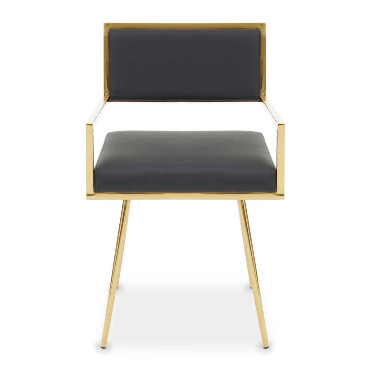 AZALEA BLACK LEATHER EFFECT DINING CHAIR