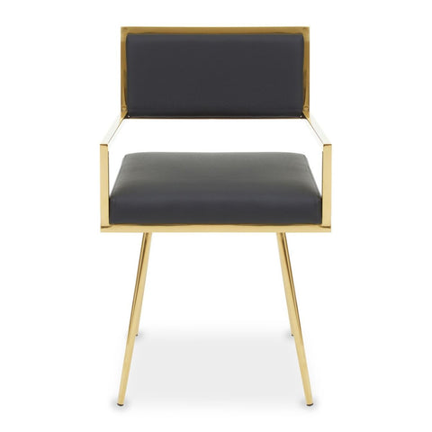 AZALEA BLACK LEATHER EFFECT DINING CHAIR