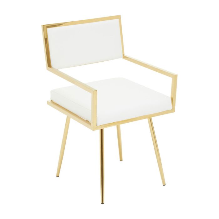 AZALEA IVORY LEATHER EFFECT DINING CHAIR