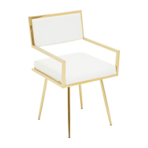 AZALEA IVORY LEATHER EFFECT DINING CHAIR