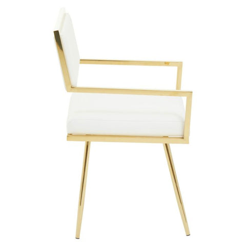 AZALEA IVORY LEATHER EFFECT DINING CHAIR