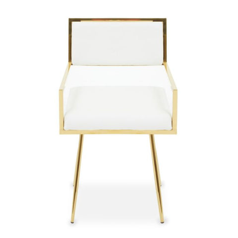 AZALEA IVORY LEATHER EFFECT DINING CHAIR