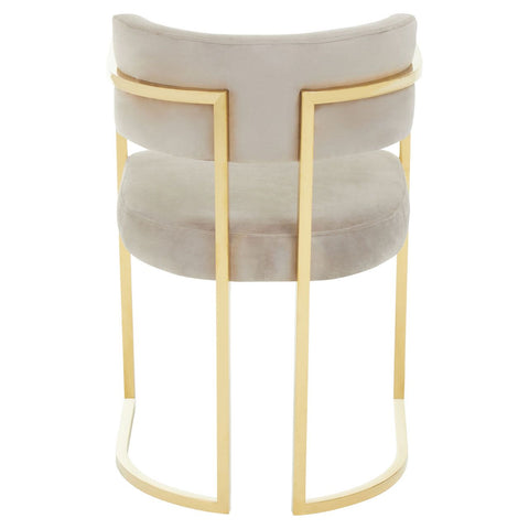 Azalea mink velvet dining chair with gold finish stainless steel frame