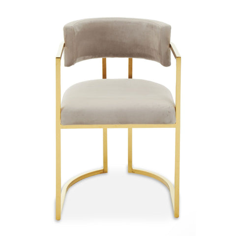 Azalea mink velvet dining chair with gold finish stainless steel frame
