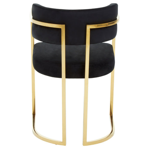 Azalea Black Velvet Dining Chair