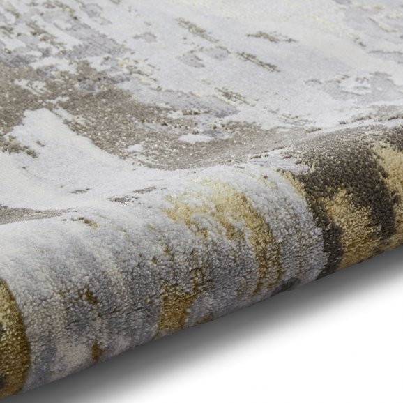 Apollo GR580 Modern Abstract Distressed Rugs in Grey/Gold