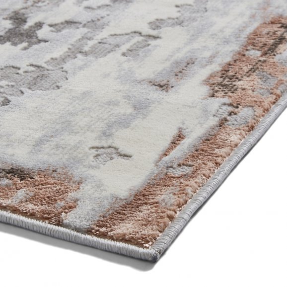 Apollo GR580 Modern Abstract Distressed Rugs in Grey/Rose